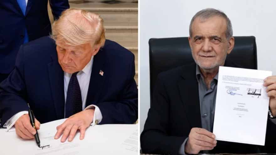 US President Donald Trump during remarks about the proposed agreement with Iran.