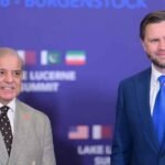 Prime Minister Shehbaz Sharif and Field Marshal Asim Munir during talks with US Vice President JD Vance in Switzerland.