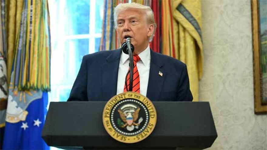 US President Donald Trump commenting on Iran and regional tensions in the Middle East.