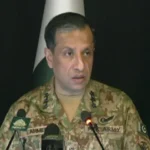 Lieutenant General Ahmed Sharif Chaudhry during an ISPR press conference on Pakistan's security and counterterrorism operations.