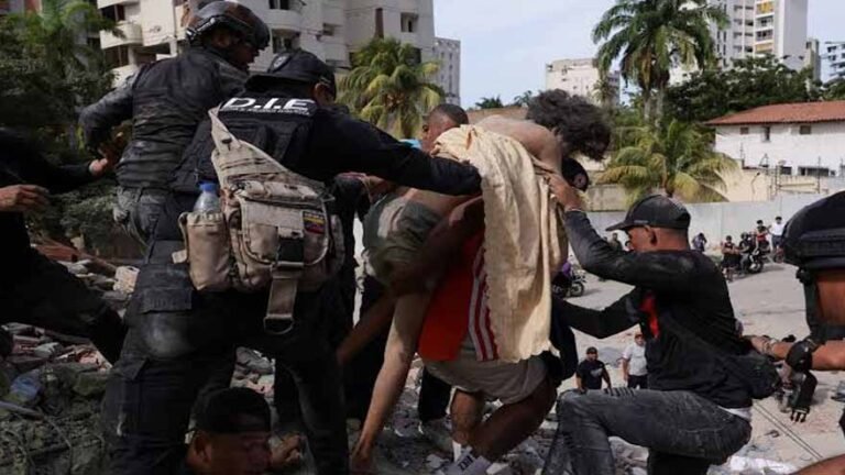 Rescue teams working in northern Venezuela after powerful earthquakes caused widespread destruction.