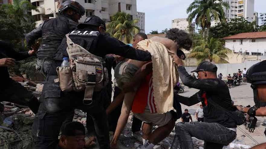 Rescue teams working in northern Venezuela after powerful earthquakes caused widespread destruction.