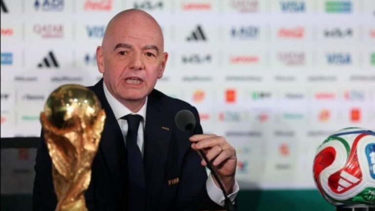 FIFA President Gianni Infantino discussing a proposal to expand the 2030 World Cup to 64 teams.