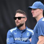 England captain Harry Brook celebrates after England defeated India to win the ODI series at Lord's.