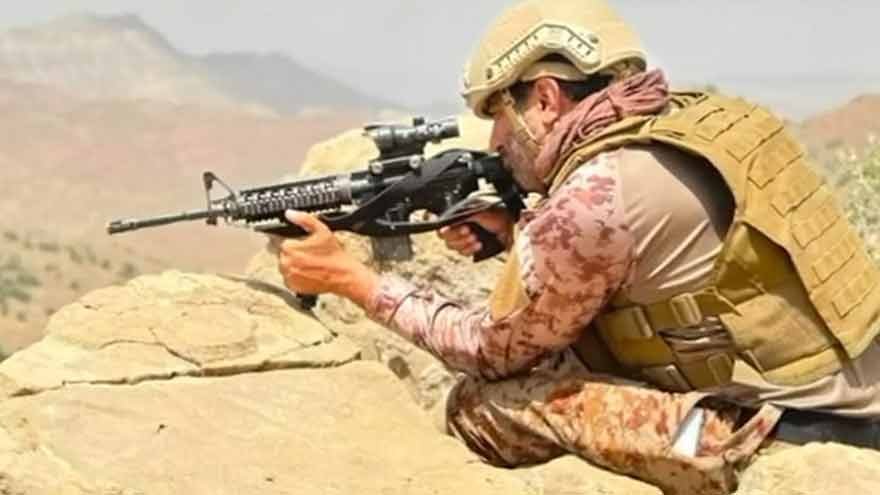 Pakistan security forces during an intelligence-based counterterrorism operation in Balochistan under Operation Al-Azm.
