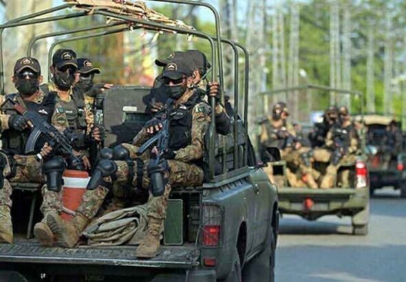 Pakistan security forces during intelligence-based operations under Operation Azm-e-Istehkam in Khyber Pakhtunkhwa and Balochistan.