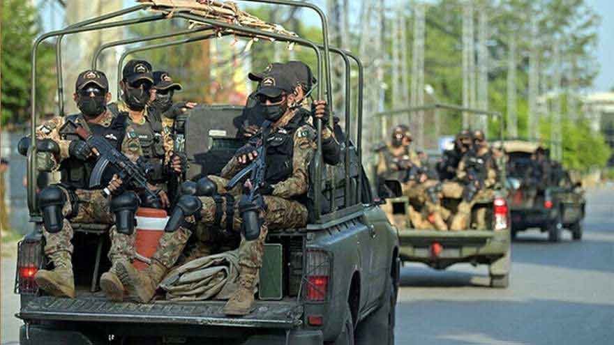 Pakistan security forces during intelligence-based operations under Operation Azm-e-Istehkam in Khyber Pakhtunkhwa and Balochistan.