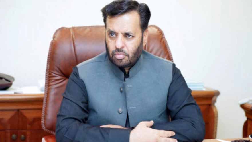 Federal Health Minister Syed Mustafa Kamal speaking at the Pak Pharma Healthcare Expo.