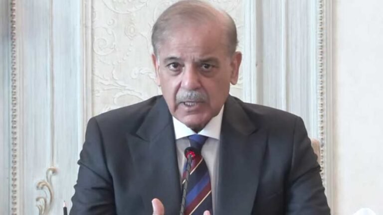 Prime Minister Shehbaz Sharif addresses a federal cabinet meeting on Khyber Pakhtunkhwa security, economic stability and Pakistan’s diplomatic relations.