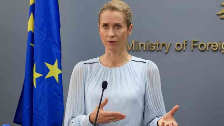 European Union foreign policy chief Kaja Kallas discusses new sanctions against Russia’s military industry.