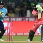 Pakistan Cricket team celebrates its one-wicket ODI victory over England after Shadab Khan scores 113 runs.